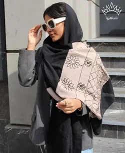 شال نخی اسلپ خامه دوزی قواره 210 * 70