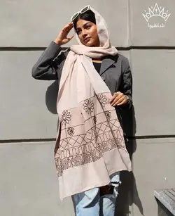 شال نخی اسلپ خامه دوزی قواره 210 * 70