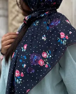 روسری نخ حریر توپ توپی گلدار