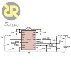 رگولاتور سوئیچینگ افزاینده کاهنده LTC3112EDHD با ولتاژ قابل تنظیم