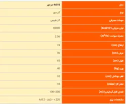 هیتر گازی آذر تهویه مدل A618 دو دورAzar gas heater model A618 two rounds
