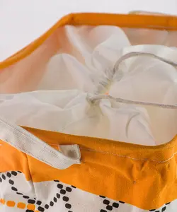 سبد پارچه ای درب دار طرح لوزی