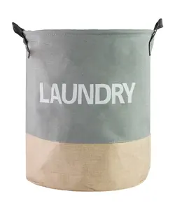 سبد پارچه ای گرد طرح نوشته درب دار