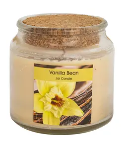 شمع لیوانی معطر با رایحه وانیل با درب چوب پنبه ای