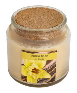 شمع لیوانی معطر با رایحه وانیل با درب چوب پنبه ای