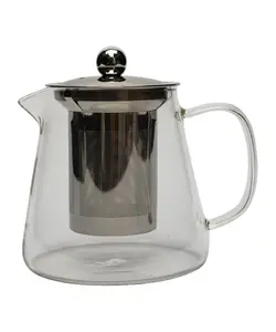 قوری پیرکس استوانه ای کوچک 550 میل شفاف