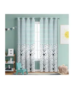 پرده پانچی طرح خرس قطبی راه راه 260*150 روزان