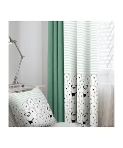 پرده پانچی طرح خرس قطبی راه راه 260*150 روزان