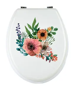 درب توالت فرنگی طرح گل