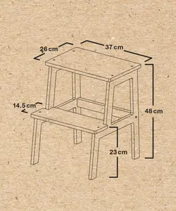 چهارپایه چوبی دو طبقه لوپینه