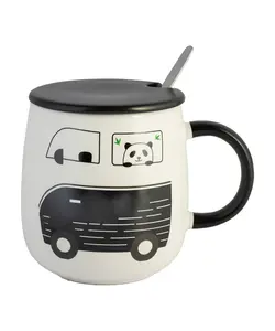 ماگ 450 میلی لیتری درب دار طرح پاندا