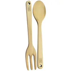 قاشق چنگال چوبی غذا خوری ساده
