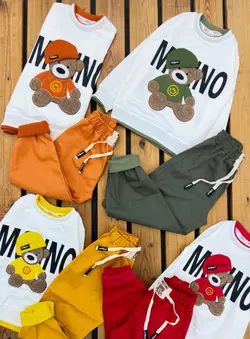 بلوز شلوار خرس گلدوزی شده