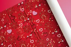 پخش عمده کاغذ کادو فانتزی طرح قلب قرمز بسیار جذاب با قیمت ارزان