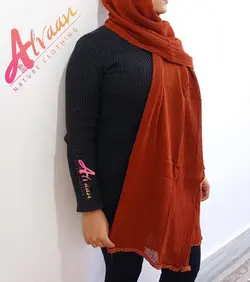 شال الیاف طبیعی یراق‌دار صد درصد پنبه‌ای