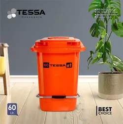 سطل زباله60 لیتری پدالدار صنعتی