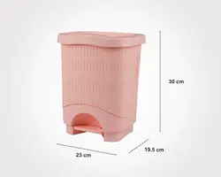 سطل پدالی 4گوش طرح بامبو کوچک لیمون