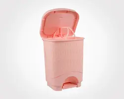 سطل پدالی 4گوش طرح بامبو کوچک لیمون