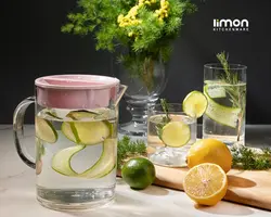 پارچ گرد کوتاه طرح کریستال لیمون