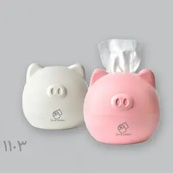 جا دستمال کاغذی فانتزی طرح خوک جنس پلاستیک درجه یک