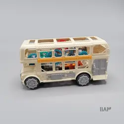 اسباب بازی اتوبوس دو طبقه چرخ دنده‌ای موزیکال رنگ کرم