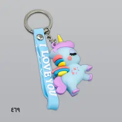 سرکلیدی سیلیکونی اسب تک شاخ آبی