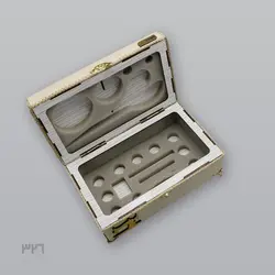 جعبه لوازم خیاطی گنبدی مانند چرمی شیری