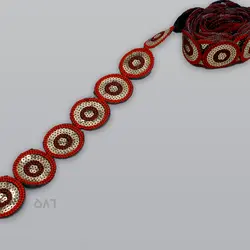 نوار تزیینی پولک دار دایره قرمز