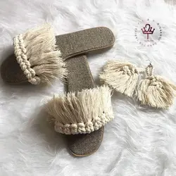 ست روفرشى و گوشواره مكرومه کد 1293