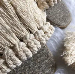 ست روفرشى و گوشواره مكرومه کد 1293