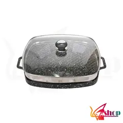 تابه گریل چدن دوطرفه مربع و گرد ماهیتابه گریل همراه درب پیرکس