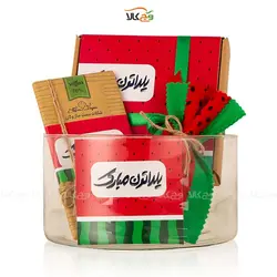باکس شیشه‌ای هدیه شب یلدا - وگان