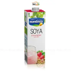 شیر سویا توت فرنگی گیاهی مانداسوی - 1 لیتری - مانداسوی
