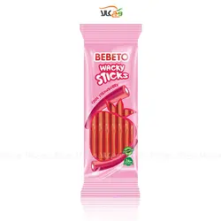 پاستیل وگان با طعم توت فرنگی مدل wacky sticks ببتو  – 200 گرمی - bebeto