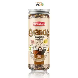 گرانولا شیشه ایی شکلات و فندق وگان درین کام - 380 گرمی