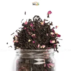 چای سیاه لاهیجان سرگل بهاره اعلا با برگ گل سرخ - 100 گرم - وگان