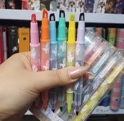 هایلایتر دوطرفه ۶ رنگ طرح تکشاخ