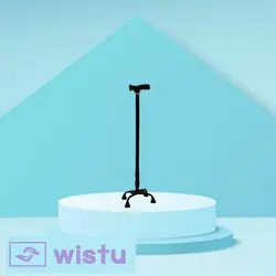 عصا چهارپایه فلزی مشکی ماسه ای مدل دسته TESSY Cane T31   pvc