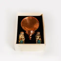 جعبه چوبی مس‌ و آجیل