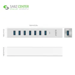 هاب USB 3.0 هفت پورت اوریکو مدل ASH7-U3 Orico ASH7-U3 7 Port USB 3.0 Hub