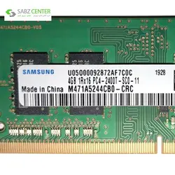 رم لپ تاپ DDR4 سامسونگ SODIMM 4GBSamsung SODIMM DDR4 2400MHz CL19 Single Channel Laptop RAM - 4GB