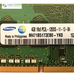 رم لپ تاپ DDR3L سامسونگ PC3L 4GBSamsung PC3L DDR3L 1600MHz CL11 Single Channel Laptop RAM - 4GB