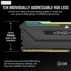 رم دسکتاپ DDR4 کورسیر Vengeance RGB Pro SL 64GBCorsair Vengeance RGB Pro SL DDR4 3600MHz CL18 Quad Channel Desktop RAM - 64GB