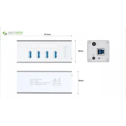 هاب 4پورت USB3.0 اوریکو A3H4-U3-V2Orico A3H4-U3-V2 Hub