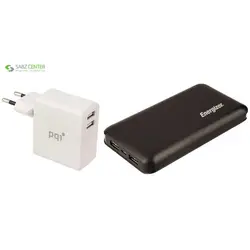 شارژر همراه انرجایزر مدل UE15005 ظرفیت 15000 میلی آمپر Energizer UE15005 15000mAh Power Bank With Pqi TC-93 Wall Charger