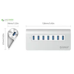 هاب USB3.0 هفت پورت اوریکو مدل M3H7 Orico M3H7 7 Port USB 3.0Hub