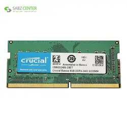 رم لپ تاپ DDR4 تک کاناله 2400مگاهرتز کروشیال CB8GS2400 8GBCrucial CB8GS2400 DDR4 2400MHz CL17 Single Channel Laptop RAM - 8GB