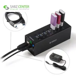 هاب USB 3.0 هفت پورت اوریکو مدل A3H7 Orico A3H7 7-Port USB 3.0 Hub