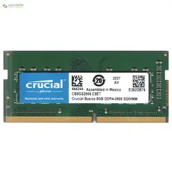 رم لپ تاپ DDR4 کروشیال مدل 444244 ظرفیت 8GBCrucial 444244 DDR4 2666MHz CL19 Single Channel Laptop RAM - 8GB