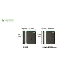 هارد اکسترنال ترنسند مدل StoreJet 25M3S Slim ظرفیت 2 ترابایتTranscend StoreJet 25M3S Slim External Hard Drive - 2TB